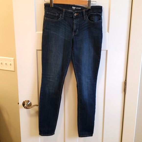 GAP Legging Jeans Sz 6/28 Dark/Medium Wash - Picture 1 of 8